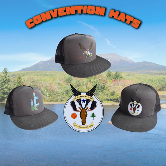 Katahdin Con Flat Brim Trucker Hat - Maine RPG Convention Apparel 4 Styles Available