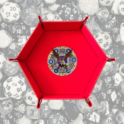 Katahdin Con Dice Tray – Foldable PU Leather Dice Tray for DND, RPG & Tabletop Games | 4 Designs, 6 Colors