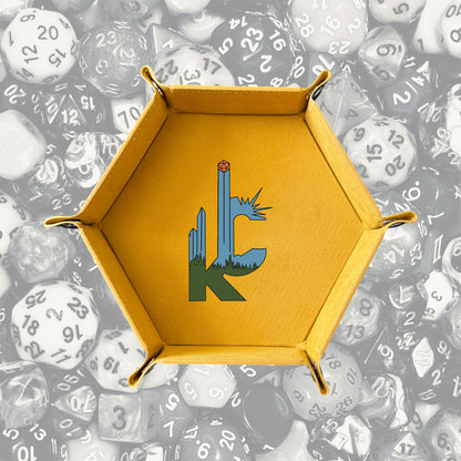 Katahdin Con Dice Tray – Foldable PU Leather Dice Tray for DND, RPG & Tabletop Games | 4 Designs, 6 Colors